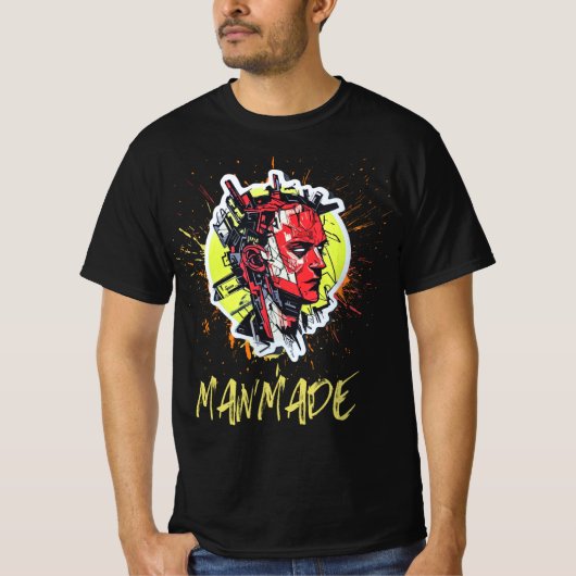 Door de mens gemaakt grafisch T-shirt voor digital (Voorkant)