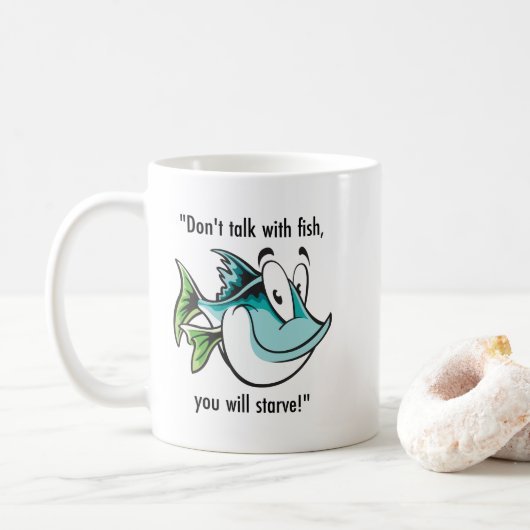Door de oceaan geïnspireerde mode praat niet met v koffiemok (Met donut)