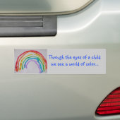 Door de ogen van een kind bumpersticker (Op auto)