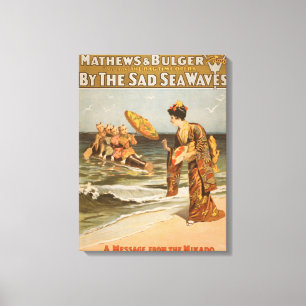 Door de Sad Zee Waves "Message from Mikado" Canvas Afdruk