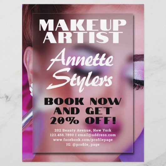 Door de schoonheidsindustrie geïnspireerde blauwe  flyer (Voorkant)