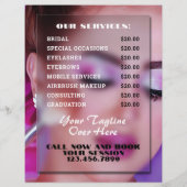 Door de schoonheidsindustrie geïnspireerde blauwe  flyer (Achterkant)