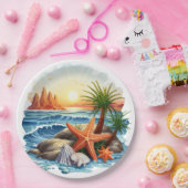 Door de Seashore Papieren Bordje (Feest)