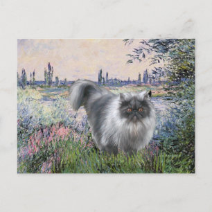 Door de Seine - Blauwe rook Perzische kat Briefkaart