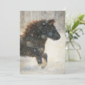 Door de sneeuw dansen feestdagenkaart (Staand voorkant)