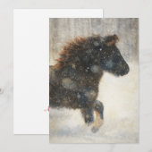 Door de sneeuw dansen feestdagenkaart (Voorkant / Achterkant)
