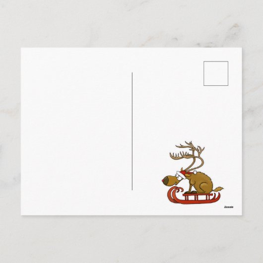 Door de sneeuw heen stuiven Kerstkaart Feestdagenkaart (Achterkant)