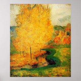 Door de Stream, herfst - Paul Gauguin - c1885 Poster