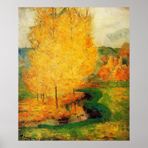 Door de Stream, herfst - Paul Gauguin - c1885 Poster