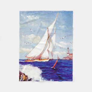 Door de vuurtoren van Albert B. Merken Fleece Deken