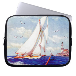 Door de vuurtoren van Albert B. Merken Laptop Sleeve