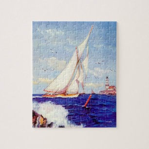 Door de vuurtoren van Albert B. Merken Legpuzzel