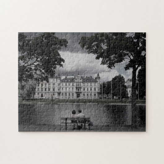 Door de waterpuzzel legpuzzel (Horizontaal)