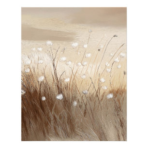 Door de wind geteisterde wilde bloemen #1 foto afdruk