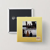 Door dik en dun vierkante button 5,1 cm (Voorkant /achterkant)