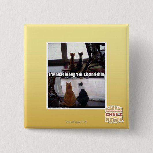 Door dik en dun vierkante button 5,1 cm (Voorkant)