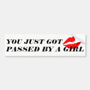 Door een Bumpersticker van een meisje