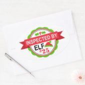 Door Elf geïnspecteerd Ovale Sticker (Envelop)
