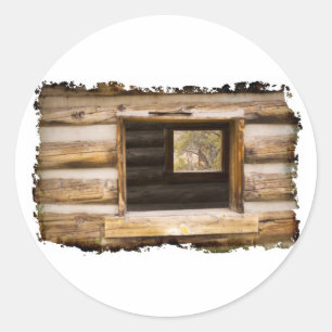 Door en door het raam ronde sticker