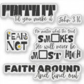 door geloof geïnspireerde Sticker (Voorkant)