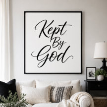 Door God Behouden Zwart en Wit Wandkunst