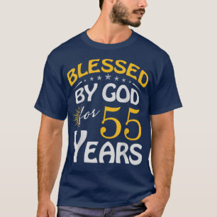 door God gevleid voor 55 jaar oud Happy 55th T-shirt