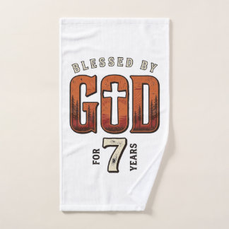 Door God Gezegend 7 Jaar Vintage Christelijk T-shi Handdoek