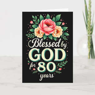 Door God Gezegend Voor 80 Jaar Religieus 80ste Ver Kaart