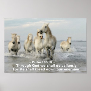 Door God zullen we een overweldigende psalm maken Poster
