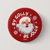 Door Golly Be Jolly Schattige Rode Kerstman Button (Voorkant)