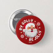 Door Golly Be Jolly Schattige Rode Kerstman Button (Voorkant /achterkant)