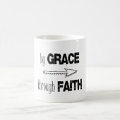 Door Grace Through Faith Bible Verse Koffiemok (Center)