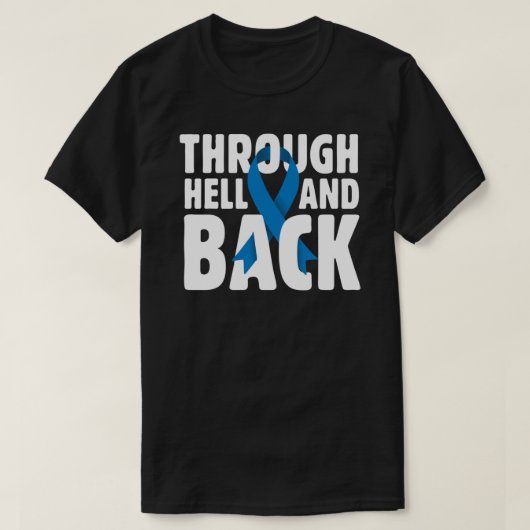 Door hel &amp; Back Thyroid en Colon Cancer T-shirt (Design voorkant)