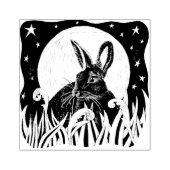 Door het licht van de maan, konijn 	rubberstempel (Afrduk)