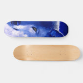 Door het licht van het moonblauw wolfskateboard skateboard (Horizontaal)