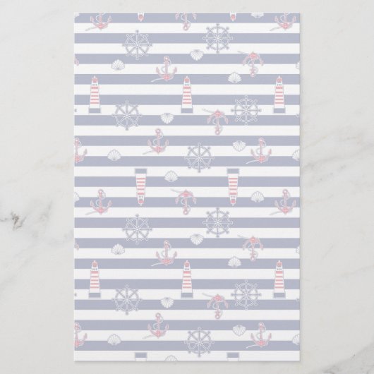 Door het Patroon van het Zee Briefpapier (Voorkant)