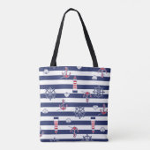 Door het patroon van het Zee Tote Bag (Achterkant)