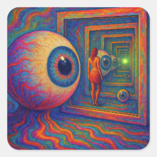 "Door het prisma van het zicht" Vierkante Sticker