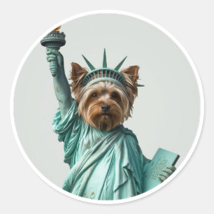 Door het Standbeeld van de Vrijheid geïnspireerde  Ronde Sticker