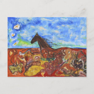 Door het veld briefkaart