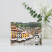 door het Zee Cudillero - het echte Spanje - Briefk Briefkaart (Staand voorkant)