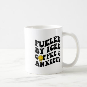 Door ijskoffie en angst geestelijke gezondheid op koffiemok