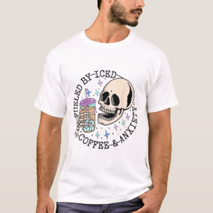 Door ijskoffie en angst mentale gezondheidsbewustz t-shirt