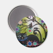 Door Lori Everett _ Dag van de Doden, Mexicaan, Zw Magneet (Voorkant / Achterkant)