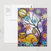 door Lori Everett_ Day of the Dead_Mexican_Cat Briefkaart (Voorkant / Achterkant)