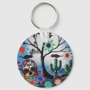 door Lori Everett_ Day of the Dead, Mexican, Skull Sleutelhanger