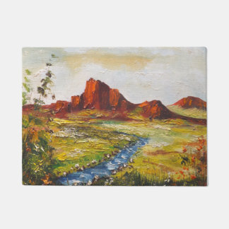 Door Mat Ann Hayes schilderend Red Rock Canyan