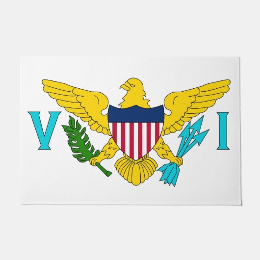 Door Mat with Flag of Virgin Islands, USA (Voorkant)