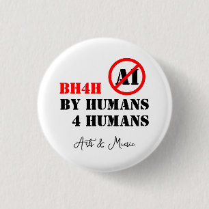 Door Mensen 4 Mensen / Kunst & Muziek (BH4H) Ronde Button 3,2 Cm