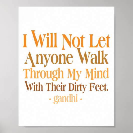 Door mijn achterste citaat Gandhi Poster (Voorkant)